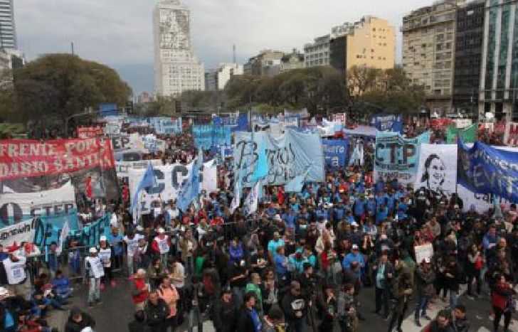 El obelisco fue uno de los epicentros de la protesta.