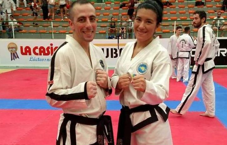 Sebastián y Silvia, durante una competencia.