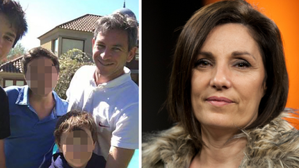 Pablo y sus tres hijos. Su exmujer, Andrea Vázquez.