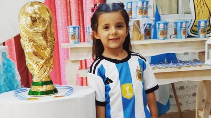 Una fanática total de los colores nacionales.