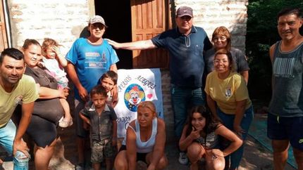En la inauguración de la casa de los Meza.