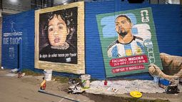 El mural está sobre las calles Bermejo y Milán, en Fiorito.