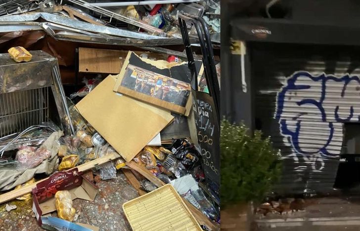 El local quedó destruido.