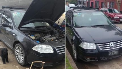 El auto del escándalo, antes y después del arreglo.