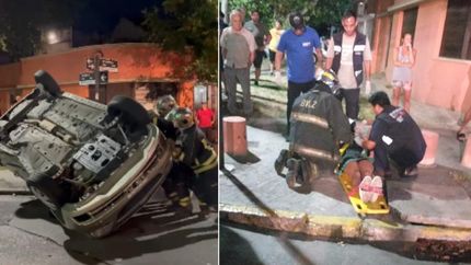 El vehículo fue removido y la víctima atendida por personal de Emergencias 107 que la trasladaron.