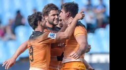 Gran festejo del equipo argentino en Sudáfrica.