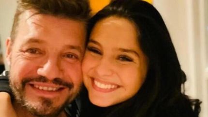Marcelo Tinelli y su hija Juana.