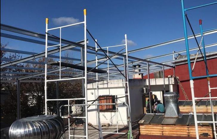 Las obras son sobre un sector de terraza del club.