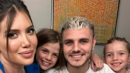 Wanda Nara, Mauro Icardi y las hijas de ambos, en otros tiempos.