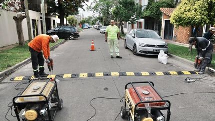 Trabajos en calles de Turdera.