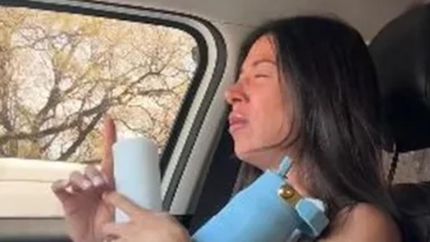 La China, en pleno trabajo de parto.