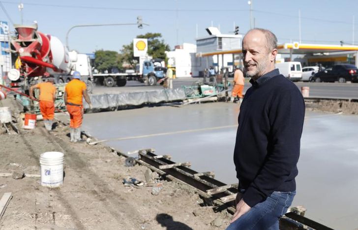 Insaurralde supervisó los trabajos en la zona de Llavallol.