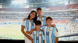 Antonela Roccuzzo y sus hijos.&nbsp;
