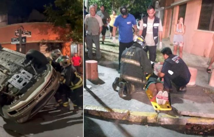 El vehículo fue removido y la víctima atendida por personal de Emergencias 107 que la trasladaron.