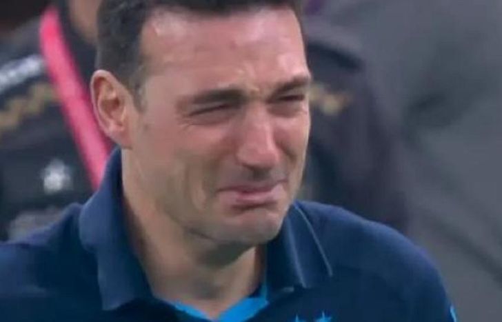 Lionel Scaloni no pudo contener las lágrimas tras la consagración argentina.