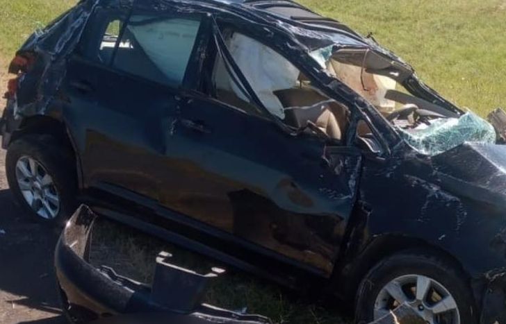 Así quedó el auto tras el choque.