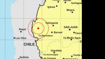El epicentro del sismo se ubicó 59 kilómetros al oeste de la localidad sanjuanina de Barreal.