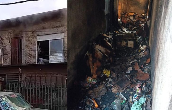 El incendio empezó en la planta alta y la familia perdió todo.
