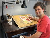 El artista plástico pinta en óleo, acrílico, témpera o incluso ofrece hacer un dibujo en carbonilla.&nbsp;