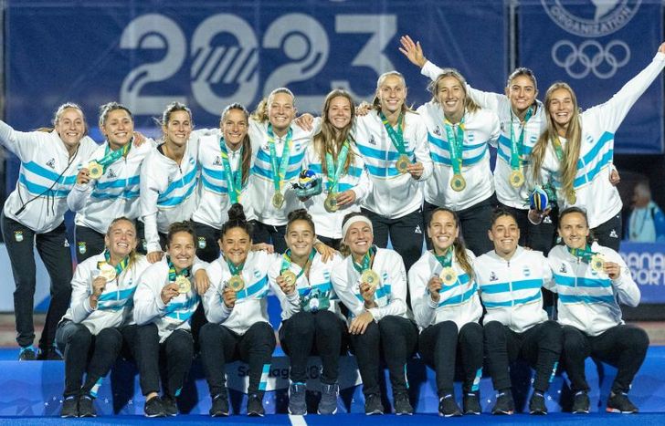 Las Leonas de oro en Santiago.
