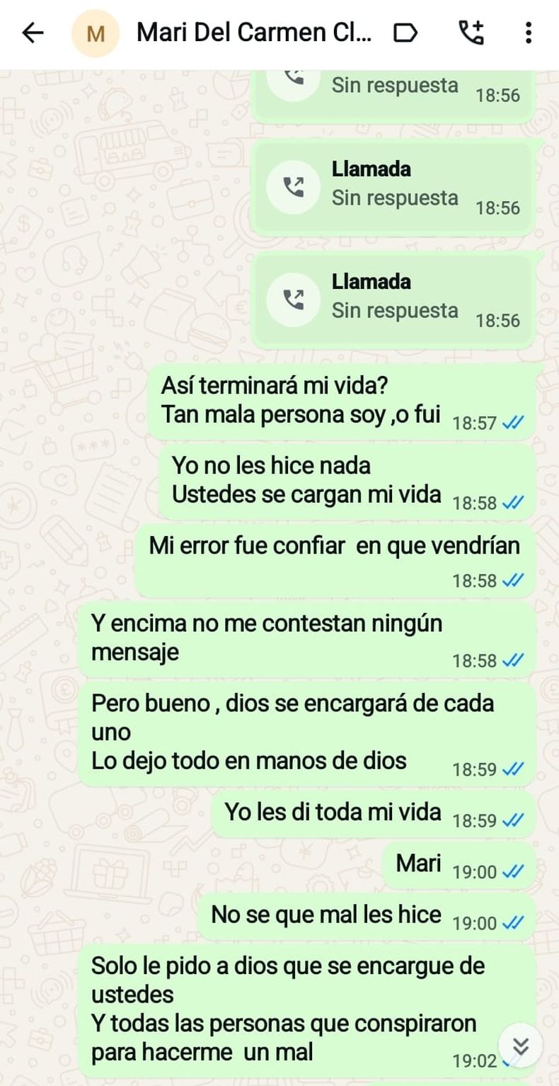 Los últimos mensajes de la víctima a una de las gitanas.