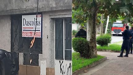 El cable quedó suspendido a media altura, con fuego y explosiones.