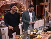 Sebastián Yatra y Evangelina Anderson, en MasterChef Celebrity.&nbsp;