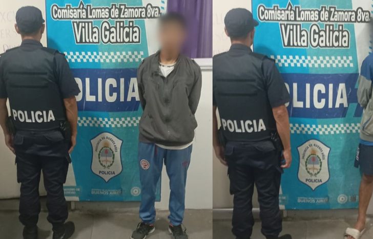 Los dos detenidos, en la comisaría de Villa Galicia.