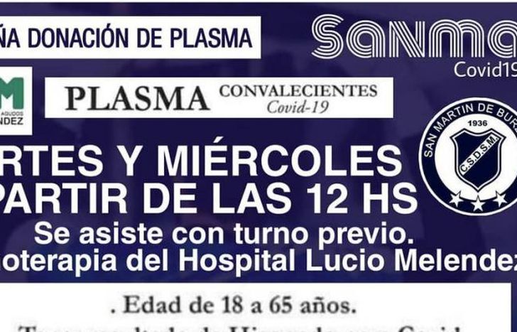 El club se sumó a la campaña Donación de Plasma.