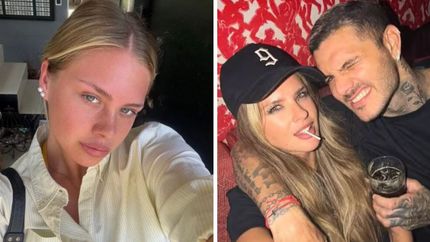 Ekaterina Ojeda entre la China Suárez y Mauro Icardi.&nbsp;