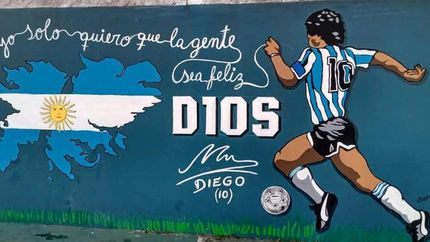 El mural, listo para ser inaugurado.