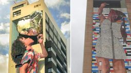Sus dos murales interactúan.