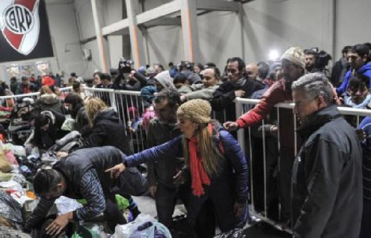 Ahora lo que continúa en River es la colecta de frazadas, abrigos, pañales y elementos de higiene personal.