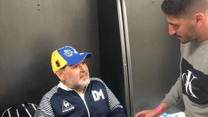 Nicolás y Maradona, en un encuentro especial.