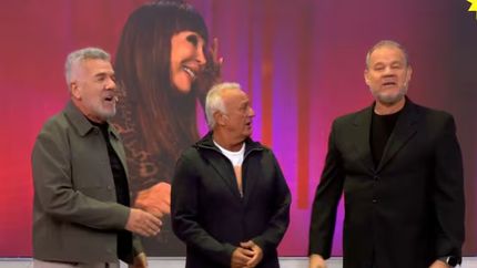 Los Midachi con Moria Casán.&nbsp;