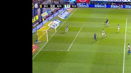 El claro offside de Ábila que no vio Brailovsky.