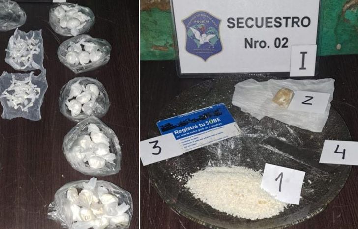 Más de 1000 dosis de cocaína incautada en el operativo.