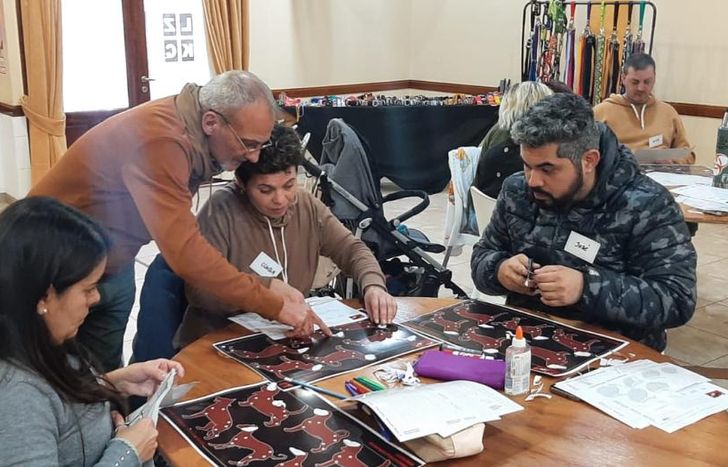 En plena capacitación.