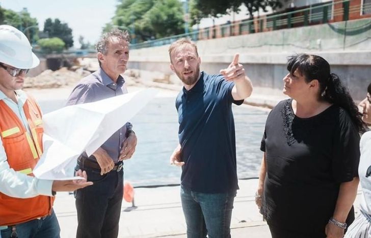 Otermín recorrió las obras junto al ministro Katopodis.