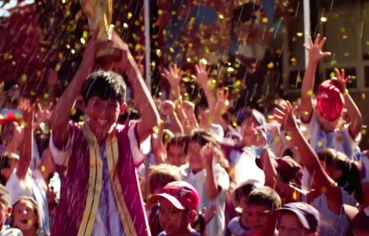 En pleno festejo mundial.