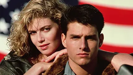 Kelly McGillis en Top Gun, con Tom Cruise.&nbsp;