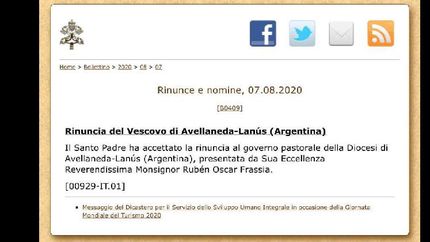 a partir de diciembre, ruben oscar frassia dejara de ser el obispo de la diocesis de avellaneda-lanus