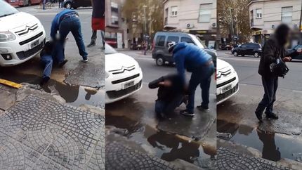 Lo atacó después de que le pida los papeles del seguro. Lo atacó después de que le pida los papeles del seguro.