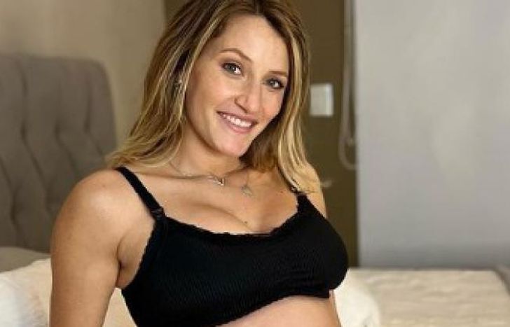 La rubia, en el tramo final de su embarazo.