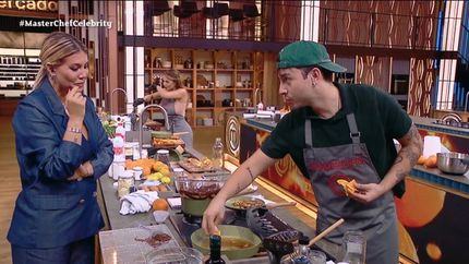 Wanda Nara con Rusherking en MasterChef Celebrity.&nbsp;