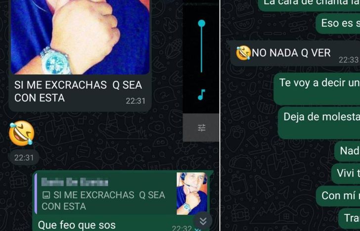 Una de las conversaciones de la víctima con el acosador.