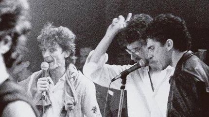 Federico Moura y Charly García, en una postal de los 80.