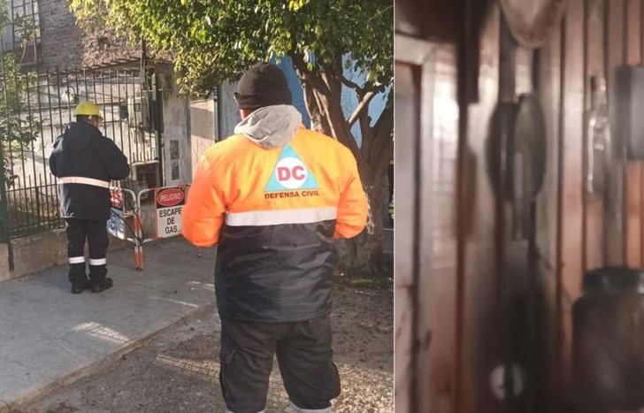 Bomberos y Defensa Civil en el lugar de la explosión.