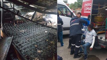 Un vecino intentó apagar el incendio y resultó herido.