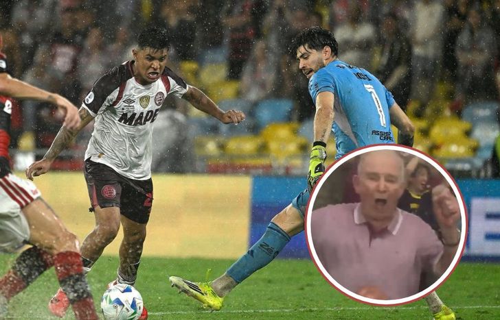 Aquino, con su gol, hizo emocionar a un hincha de Lanús.